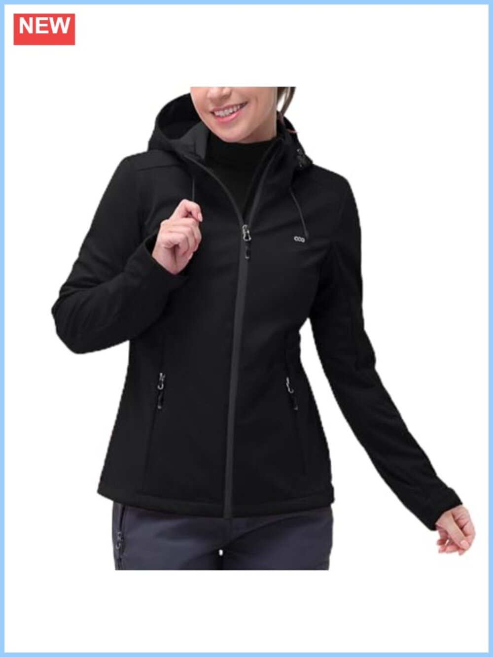 Women's Waterproof Softshell Jacket Lightweight Windbreaker Hooded Zip